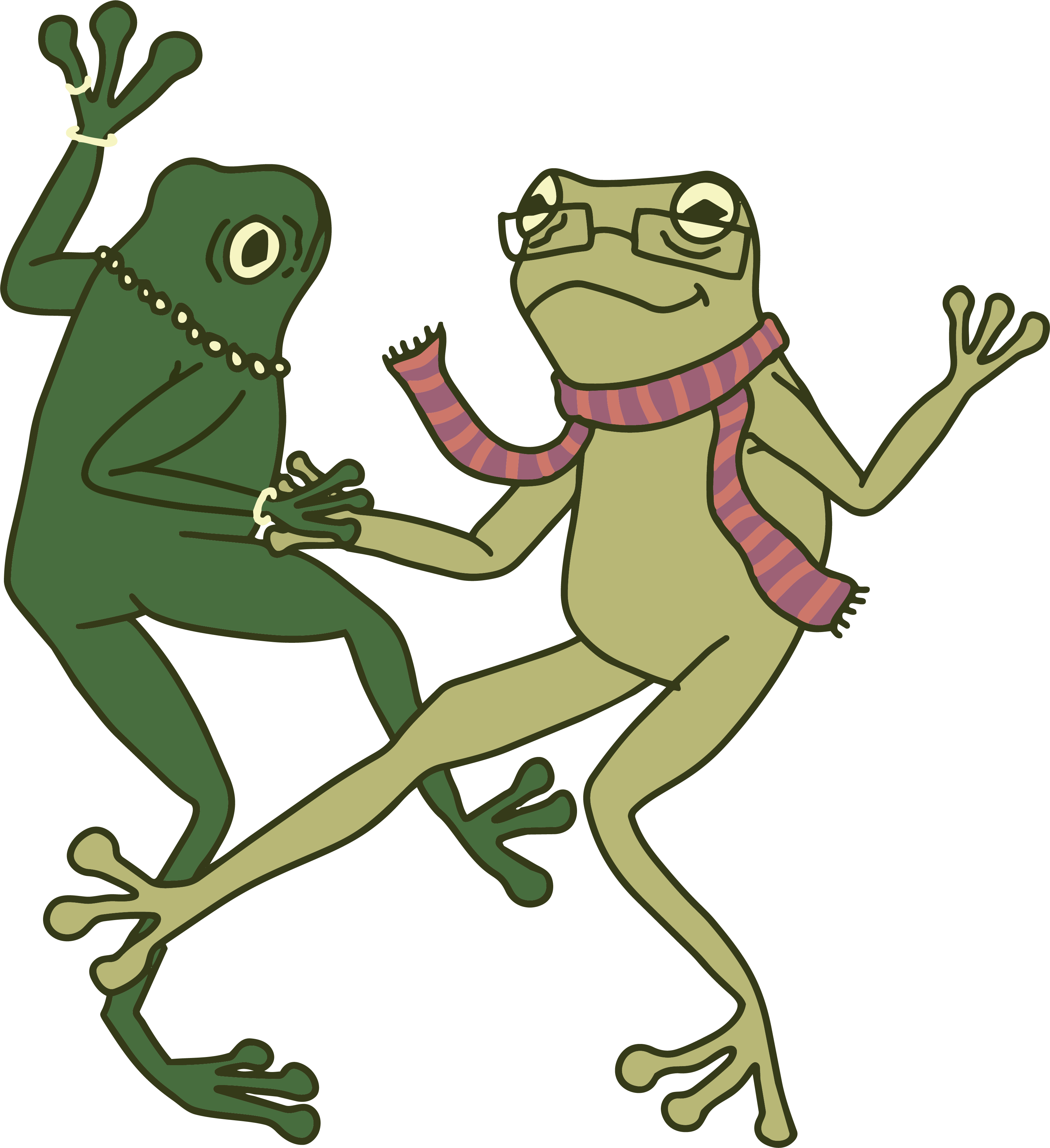dancing frogs illustration